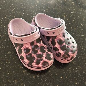Purple Leopard Platform Crocs size c11
